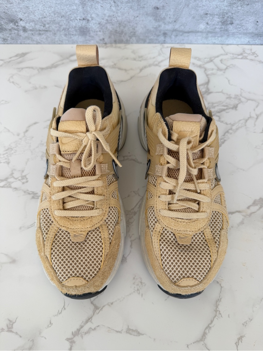 Nike Tan Mesh & Suede Trainer with Black Lining